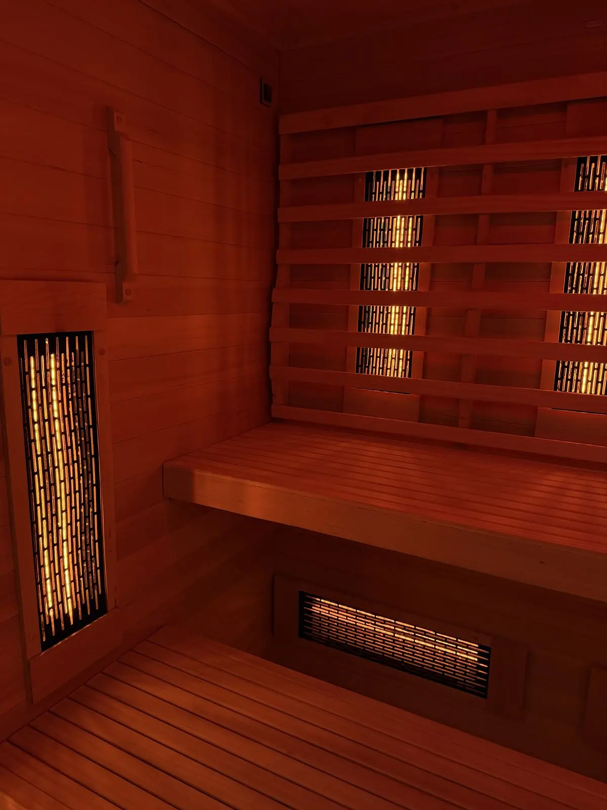 Inside the infrared sauna